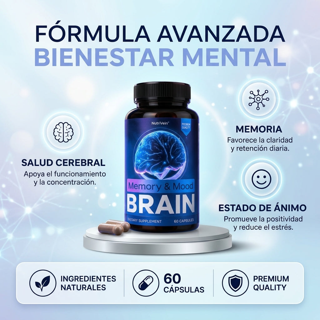 Memory Mood Brain: Mejora tu memoria, concentración y claridad mental.